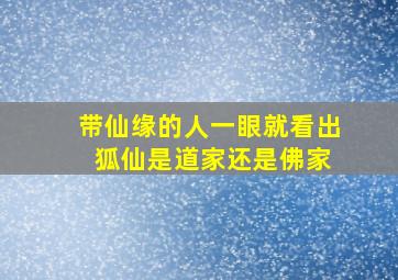 带仙缘的人一眼就看出 狐仙是道家还是佛家